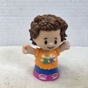 Fisher Price Little People Fingerpainting Girl Child W/ Paint Preschool